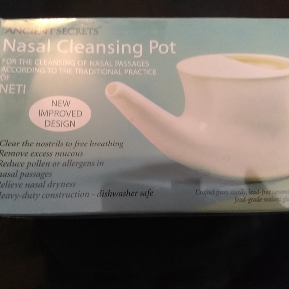 Ancient Secrets Nasal Cleansing Pot Ceramic Neti Pot NWT Dishwasher Safe - Picture 2 of 6